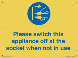 Please switch this appliance off at the socket when not in use